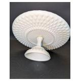 Vintage Westmoreland or Fenton white milk glass pedestal cake stand