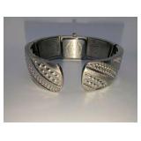(3) Vintage silver-tone fashion crystal bangle watches | Working, new batteries