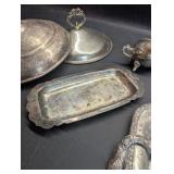 Vintage Silver-plated/Copper Lot | Bowls, Tray, Lids