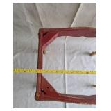 Italian Florentine side table from the 1950s,distinctive weathered gold gilt finish over a red base