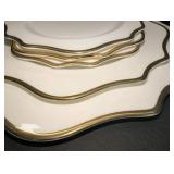 Bella Vita White and Gold Plates/Gold Rim Clear Plates Lot