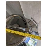 Heavy-duty stainless steel milk can, 27" tall