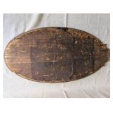 Antique Victorian wall mirror, beautifully carved oak frame and a distinct oval design