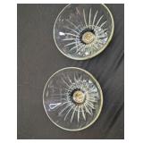 Vintage Silver-plated Crystal Punch Bowl and (2) Sherbet Glasses