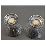 Vintage Silver-plated Crystal Punch Bowl and (2) Sherbet Glasses