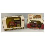Two Vintage ERTL Toys Die Cast Miniature Tractors 1= 1/64 Scale 4-Wheel Drive Tractor 1= 1/32 Scale IH FWD/ Tractor In Original Box
