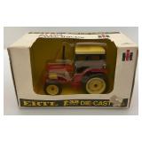 Two Vintage ERTL Toys Die Cast Miniature Tractors 1= 1/64 Scale 4-Wheel Drive Tractor 1= 1/32 Scale IH FWD/ Tractor In Original Box