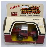 Two Vintage ERTL Toys Die Cast Miniature Tractors 1= 1/64 Scale 4-Wheel Drive Tractor 1= 1/32 Scale IH FWD/ Tractor In Original Box