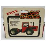 Two Vintage ERTL Toys Die Cast Miniature Tractors 1= 1/64 Scale 4-Wheel Drive Tractor 1= 1/32 Scale IH FWD/ Tractor In Original Box