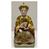 17" Chinese Emperor Porcelain Seated Statue Large Tall Asian Figurine