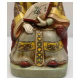17" Chinese Emperor Porcelain Seated Statue Large Tall Asian Figurine