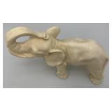 4.5" x 9" x 12" Resin Elephant Statue With Trunk Up