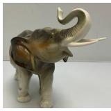Vintage Collectible Royal Dux Duchov Bohemia Large Elephant Porcelain Sculpture Trunk Up 3 1/2" x 8" x 12"