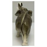 Vintage Collectible Royal Dux Duchov Bohemia Large Elephant Porcelain Sculpture Trunk Up 3 1/2" x 8" x 12"