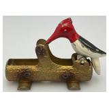 Antique Cast Iron Woodpecker Toothpick Dispenser Holder 3" x 45"