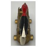 Antique Cast Iron Woodpecker Toothpick Dispenser Holder 3" x 45"