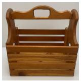 Handmade Wooden Basket With Hearts 12" x 15" x 16"
