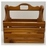 Handmade Wooden Basket With Hearts 12" x 15" x 16"