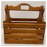 Handmade Wooden Basket With Hearts 12" x 15" x 16"