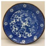 Antique Japanese Porcelain Amri Blue And White 12 1/4" Plate