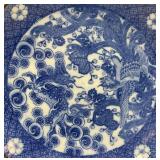 Antique Japanese Porcelain Amri Blue And White 12 1/4" Plate