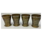 Vintage Etched Teapot And Teacups Made In India