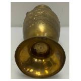 Vintage Middle Eastern Etched Brass Vase 15 1/4"