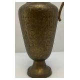 Vintage Middle Eastern Etched Brass Water Pitcher 16"