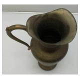 Vintage Middle Eastern Etched Brass Water Pitcher 16"