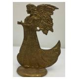Vintage Solid IHI Brass Angel Candle Holders (One Missing Holder) 9 1/2"
