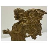 Vintage Solid IHI Brass Angel Candle Holders (One Missing Holder) 9 1/2"
