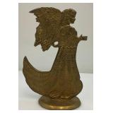 Vintage Solid IHI Brass Angel Candle Holders (One Missing Holder) 9 1/2"