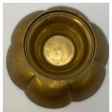 Vintage Heavy 5 1/2" x 12 1/4" Middle Eastern Etched Brass Pedestal Serving Dish