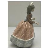 Vintage 1971 Lladro #1169 Couple Of Doves Figurine & Vintage Liadro Daisa Jolie Girl Figurine (Missing little Brass piece And Bow Chipped On Back) 7 3/4"