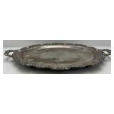 Large Silver Plated Heavy Platter With Engraving "T.C. Minute Men 1972 Player of The Year" 20" x 30"