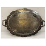 Large Silver Plated Heavy Platter With Engraving "T.C. Minute Men 1972 Player of The Year" 20" x 30"