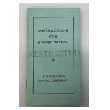 WWII Felt U.S. Navy Shore Police Brassards With Instructions Book