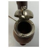 Vintage Wooden Smoking Pipe With Metal Lid Bowl 7" Imprinted With Luzern