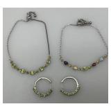 Misc. Sterling Silver And Citrine Bracelets And Earrings
