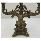 Antique/Vintage Catholic Viaticum Sick Call/Last Rites Silver Plated Pewter Travel Cucifix, Candlestick Holder 10 1/2" Tall