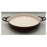 Vintage Danish Modern Brown Dansk Kobenstyle Enamel Paella Pan 10"