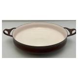 Vintage Danish Modern Brown Dansk Kobenstyle Enamel Paella Pan 10"