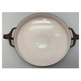 Vintage Danish Modern Brown Dansk Kobenstyle Enamel Paella Pan 10"
