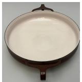 Vintage Danish Modern Brown Dansk Kobenstyle Enamel Paella Pan 10"