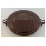 Vintage Danish Modern Brown Dansk Kobenstyle Enamel Paella Pan 10"