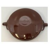 Vintage Danish Modern Brown Dansk Kobenstyle Enamel Paella Pan 10"