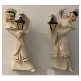 EST. $225.00 - $350.00 RARE Ceramic Arts Studio Manchu Lotus Lanterns Sculpture Figurines Wisc. 1950s