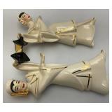 EST. $225.00 - $350.00 RARE Ceramic Arts Studio Manchu Lotus Lanterns Sculpture Figurines Wisc. 1950s