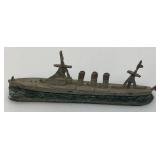 Antique Extremely RARE Miniature Seemannshilfe 1914-15 Marked SMS Emden Led Ship 3/4" x 3" x 5 5/8"