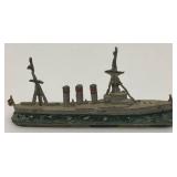 Antique Extremely RARE Miniature Seemannshilfe 1914-15 Marked SMS Emden Led Ship 3/4" x 3" x 5 5/8"